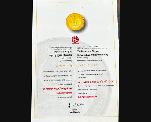 Mr. Rajaram Bapu Patil Gold Medal